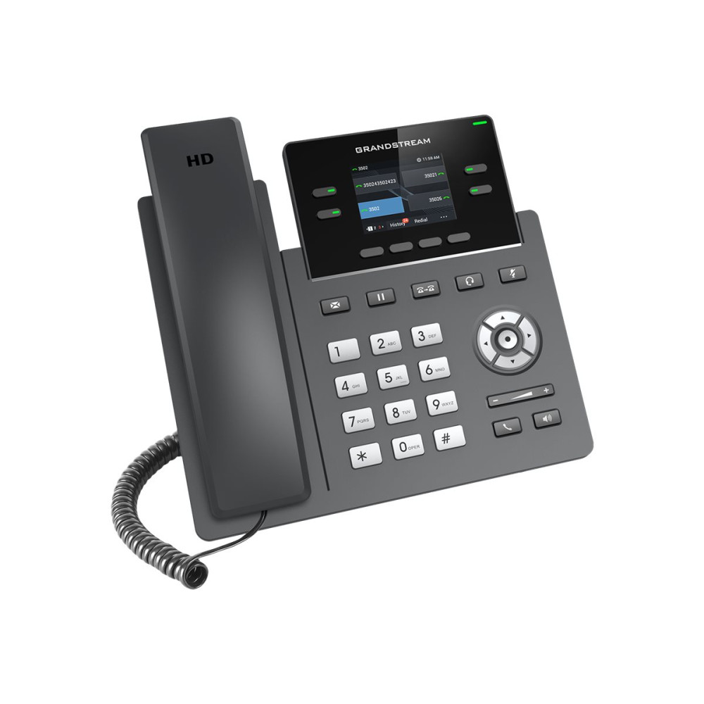 Produktbild för Grandstream GRP2612P - VoIP-telefon med nummerpresentation/samtal väntar - 3-riktad samtalsförmåg