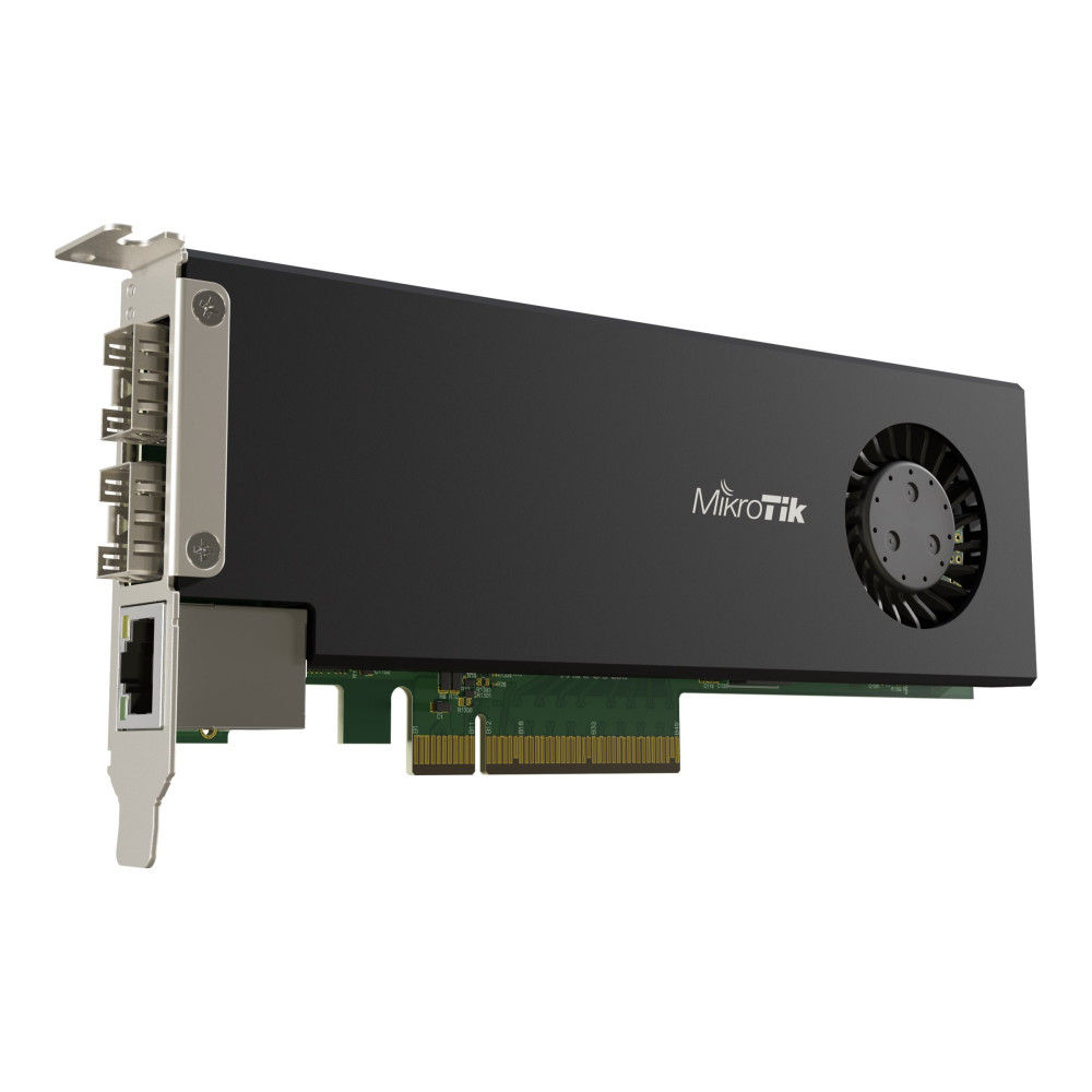 Produktbild för MikroTik CCR2004-1G-2XS-PCIE - expansionsmodul - PCIe - Gigabit Ethernet x 1 + 25 Gigabit SFP28 x 2