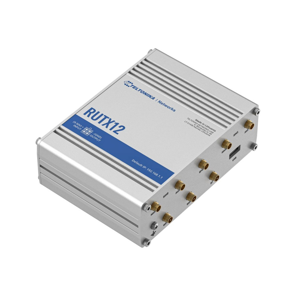 Produktbild för Teltonika RUTX12 - trådlös router - WWAN - Bluetooth, Wi-Fi 5 - skrivbordsmodell