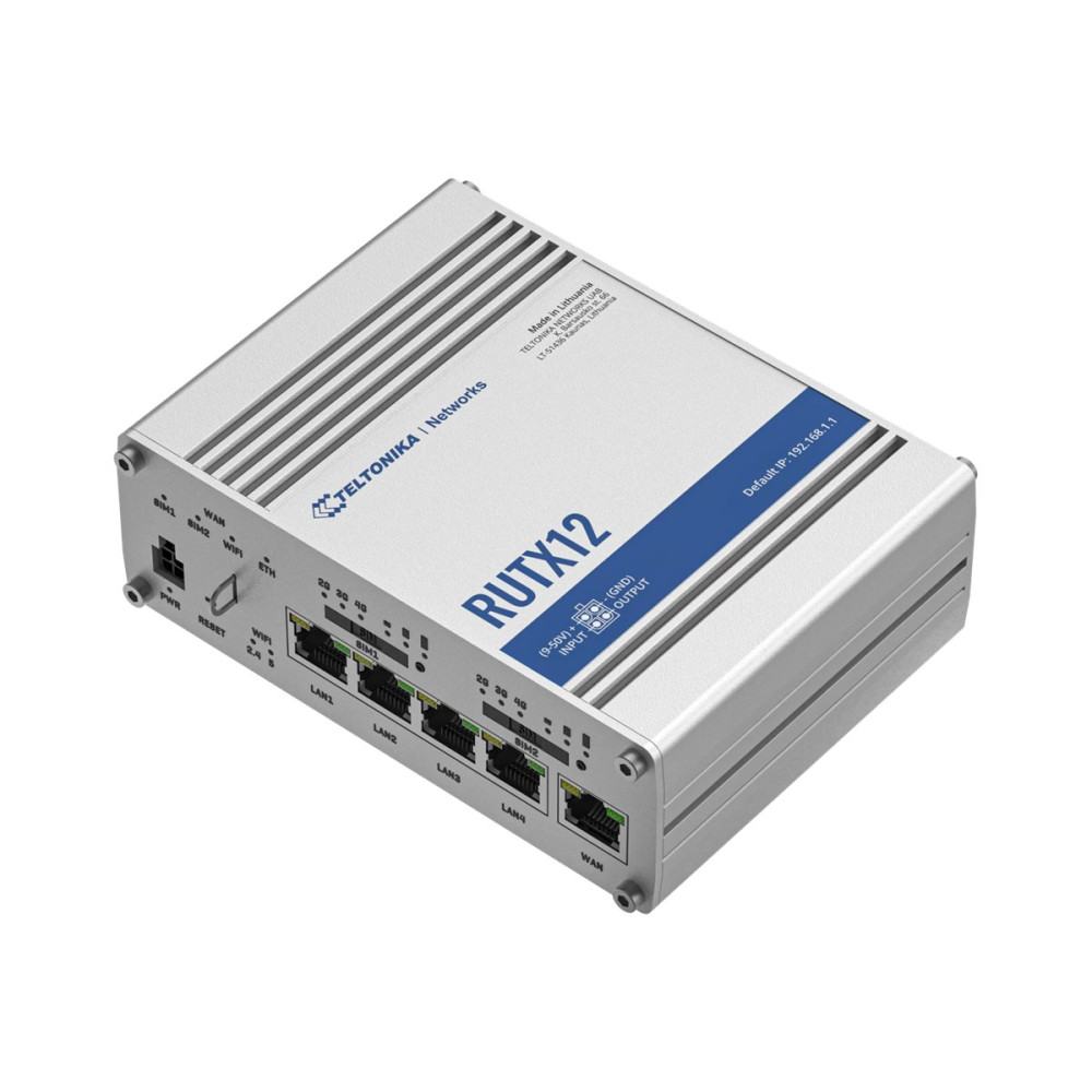 Produktbild för Teltonika RUTX12 - trådlös router - WWAN - Bluetooth, Wi-Fi 5 - skrivbordsmodell