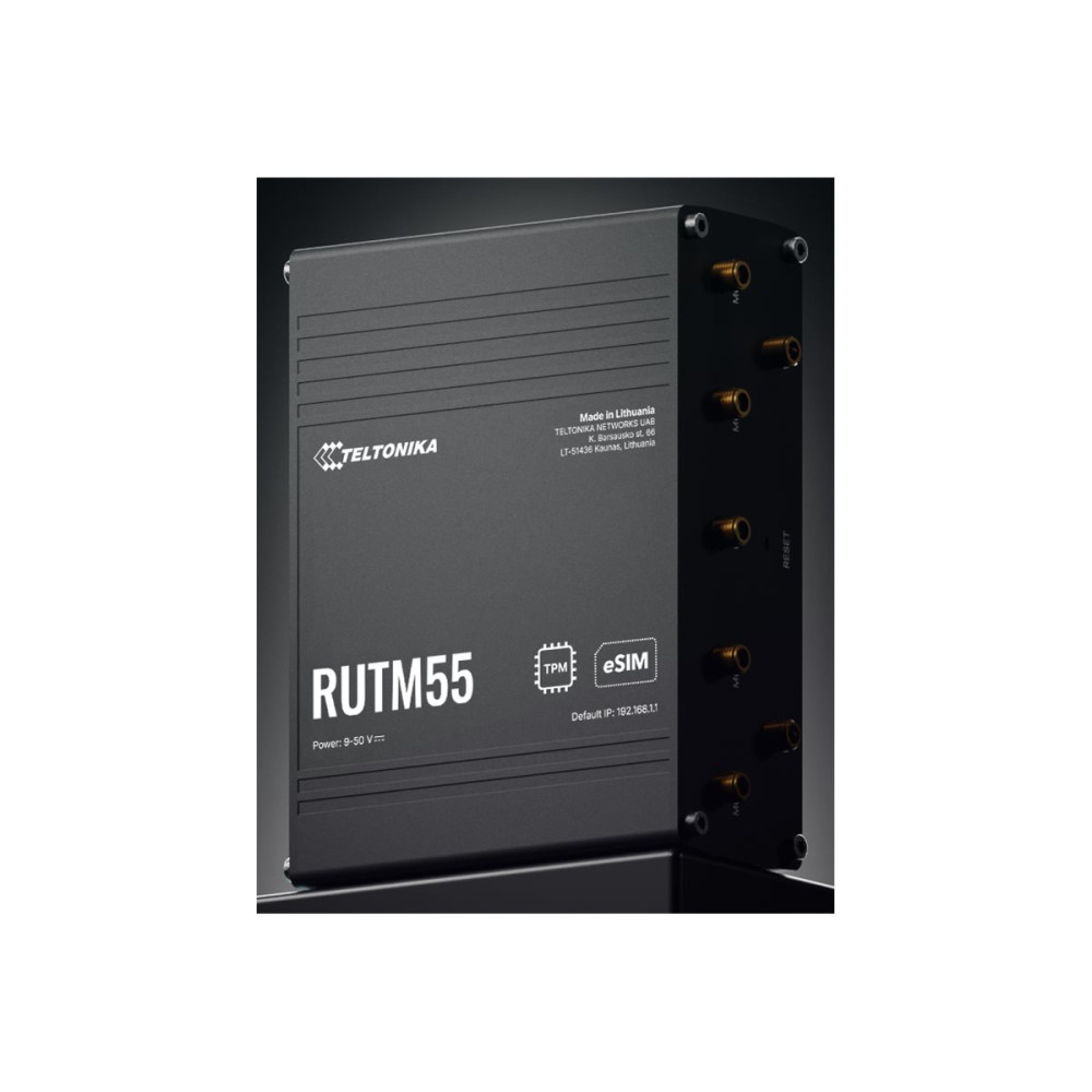Produktbild för Teltonika RUTM55 - trådlös router - WWAN - Wi-Fi 5 - 5G, 3G, 4G - DIN-skenmonterbar, väggmonterbar, försänkt montering möjlig
