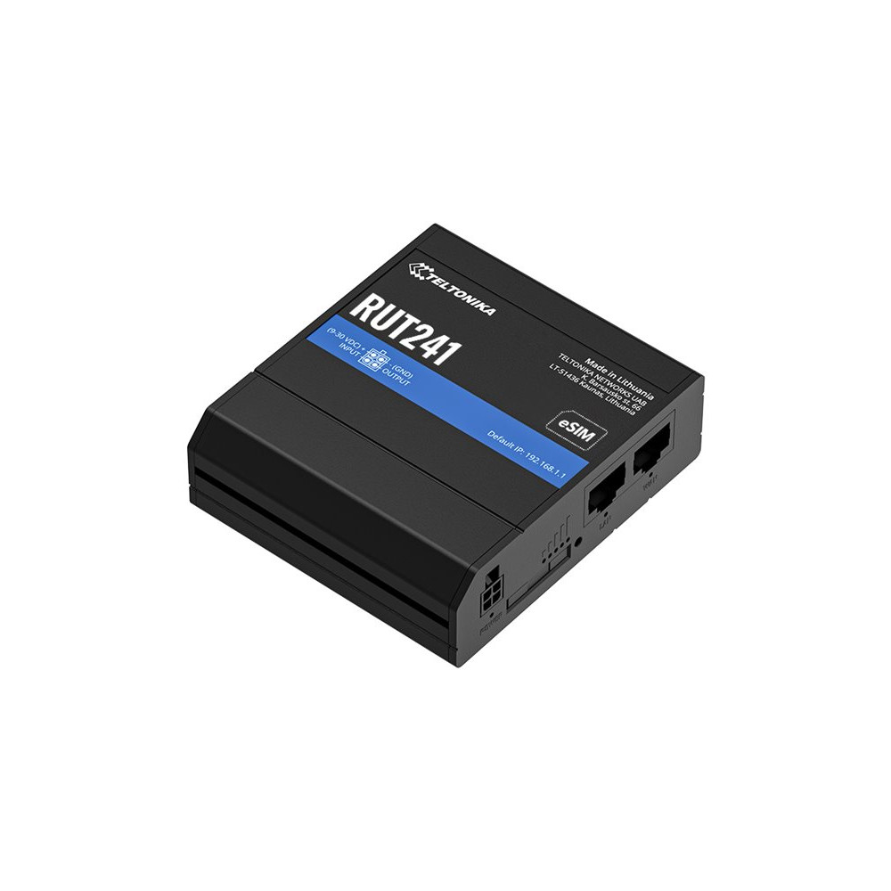 Produktbild för Teltonika RUT241 eSIM - trådlös router - WWAN - Wi-Fi - 2G, 3G, 4G - DIN-skenmonterbar