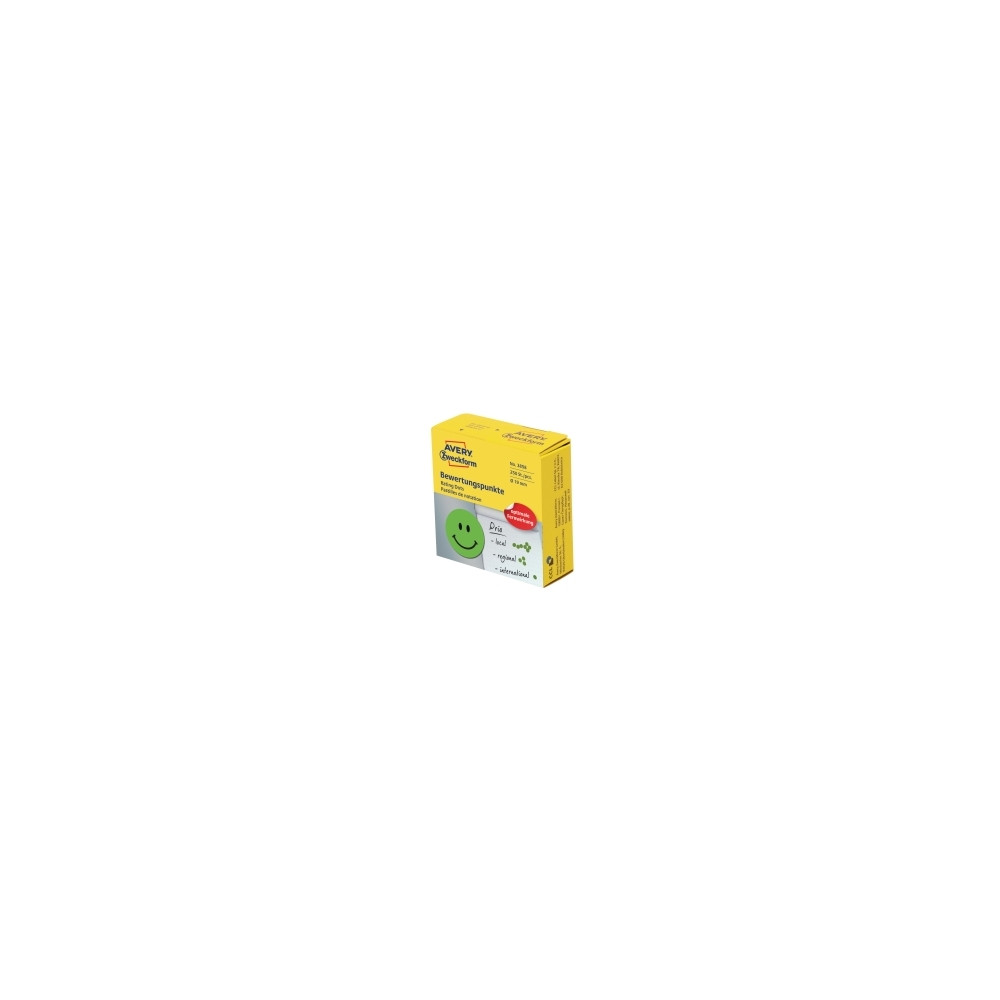 Produktbild för Avery 3858, Grön, Circel, Permanent, papper, 1,9 cm, 250 sty...