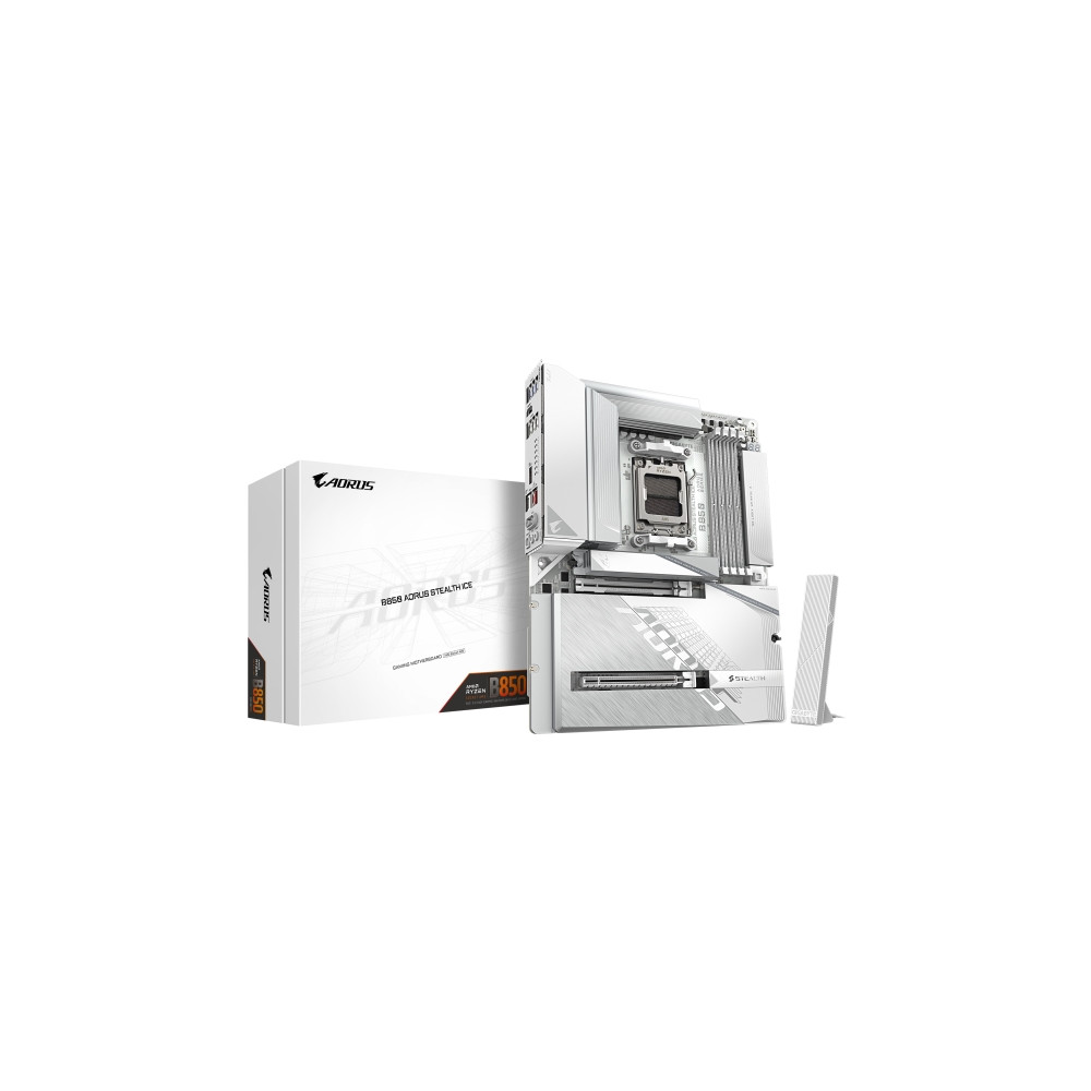 Produktbild för AORUS B850 STEALTH ICE - moderkort - ATX - LGA1851-uttag - AMD B850