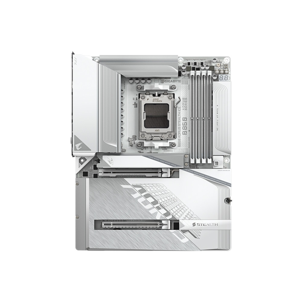Produktbild för AORUS B850 STEALTH ICE - moderkort - ATX - LGA1851-uttag - AMD B850