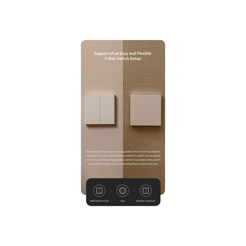 Produktbild för Aqara H1 - smart omkopplare - med neutralt - ZigBee 3.0 - vit
