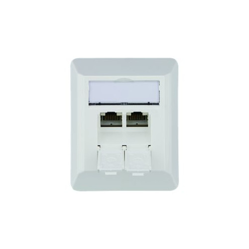 Telegärtner Karl Telegärtner AMJ45 8/8 K AP Cat.6A - network socket-outlet - 2 nätverksuttag - alpine white