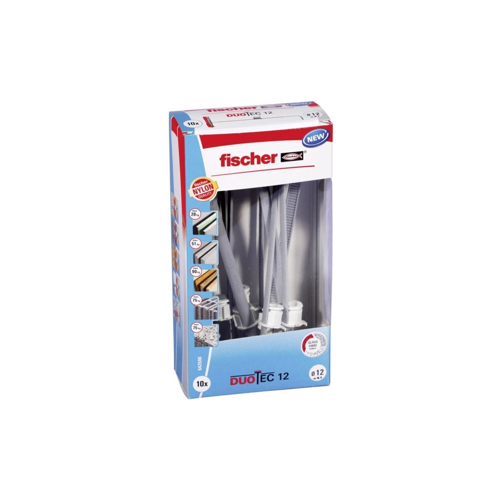 Produktbild för Fischer DUOTEC 12 LD hylsplug för ihåliga väggar 542590 (10...