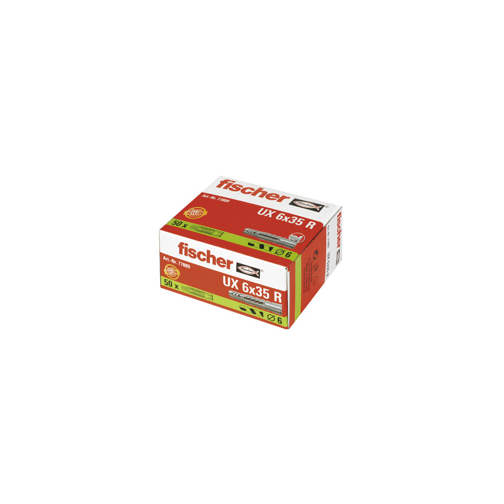 Produktbild för Fischer 77889, Väggplugg, Autoklaverad lättbetong, Tegel, Be...