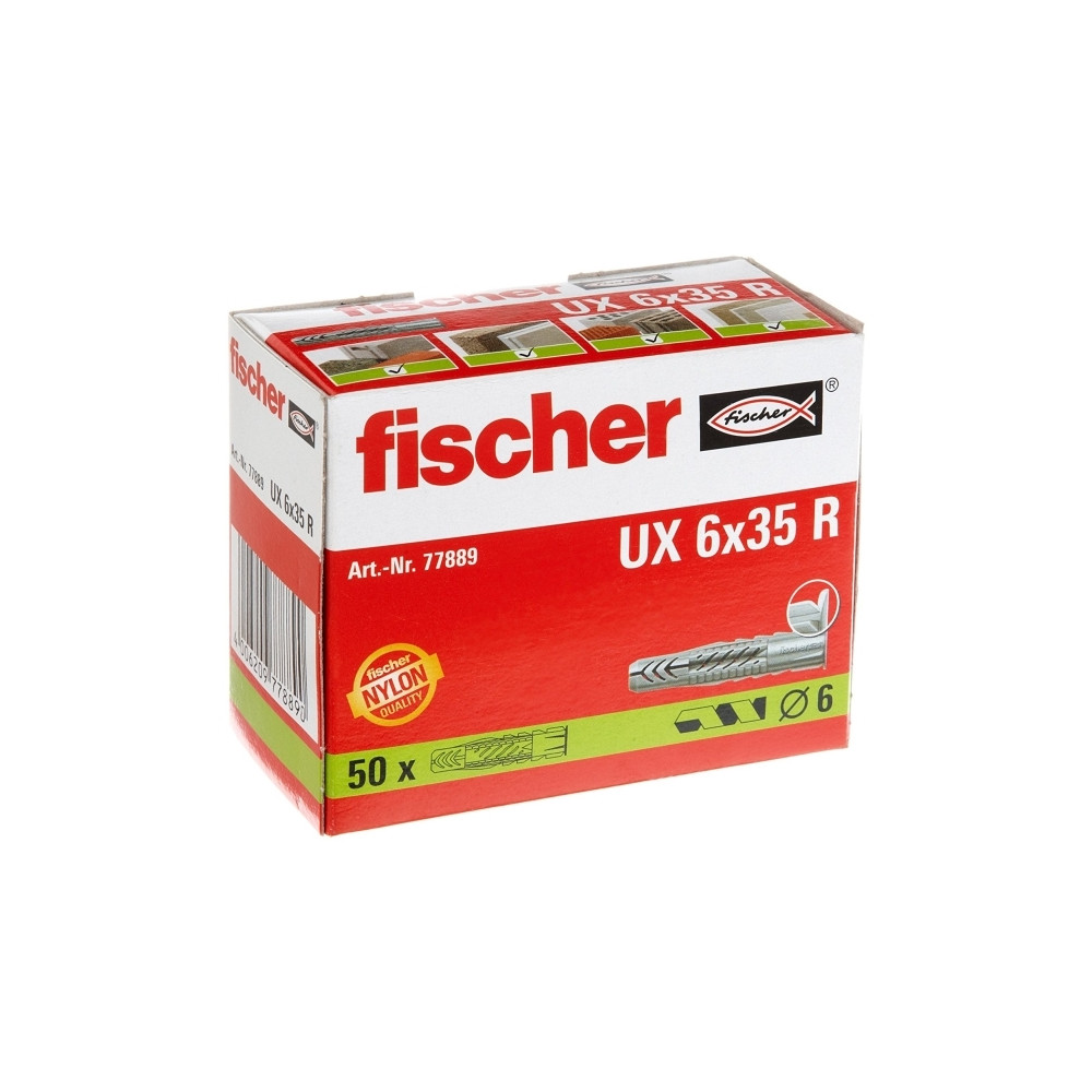 Produktbild för Fischer 77889, Väggplugg, Autoklaverad lättbetong, Tegel, Be...