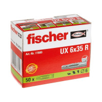 Produktbild för Fischer 77889, Väggplugg, Autoklaverad lättbetong, Tegel, Be...