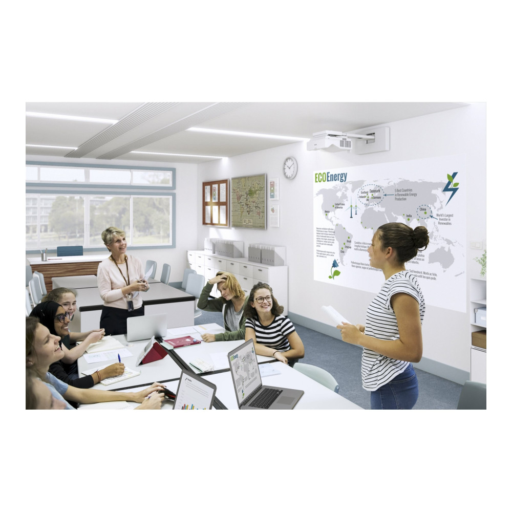 Produktbild för Epson EB-770F - 3LCD-projektor - ultrakort kastavstånd - 802.11a/b/g/n/ac trådlös/LAN/Miracast - vit