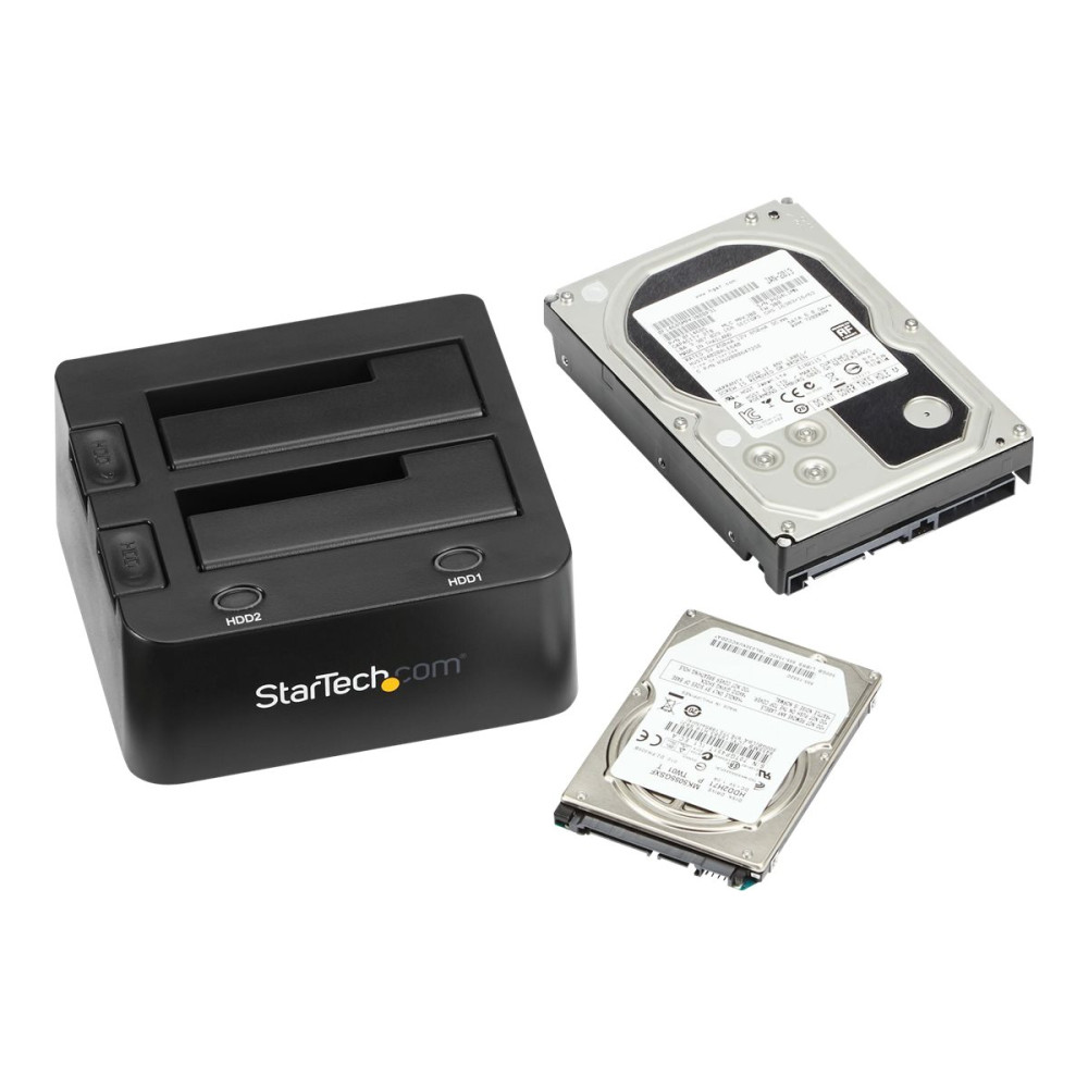 Produktbild för StarTech.com Dual-Bay USB 3.0 to SATA Hard Drive Docking Station, USB Hard Drive Dock, External 2.53.5 SATA IIIIII, SSDHDD Docking Station, Hot-Swap Hard Drive Bay - Top-Loading - kontrollerkort - SATA 6Gb/s - USB 3.0