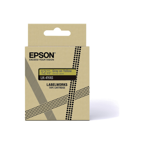 EPSON Epson LabelWorks LK-4YAS - bandpatron - 1 kassett(er) - Rulle (1,2 cm x 8 m)