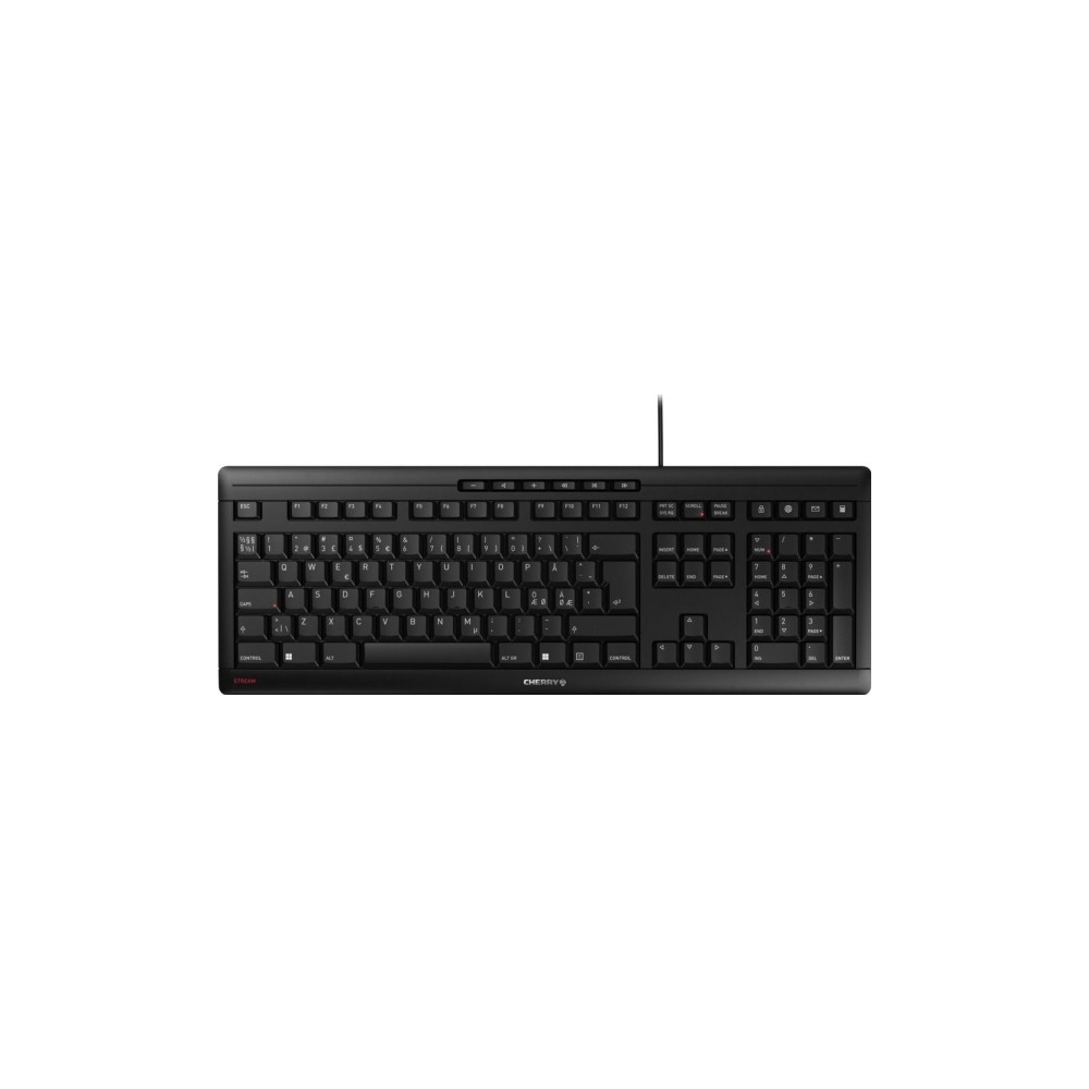 Produktbild för CHERRY STREAM KEYBOARD - tangentbord - hela norden - svart Inmatningsenhet