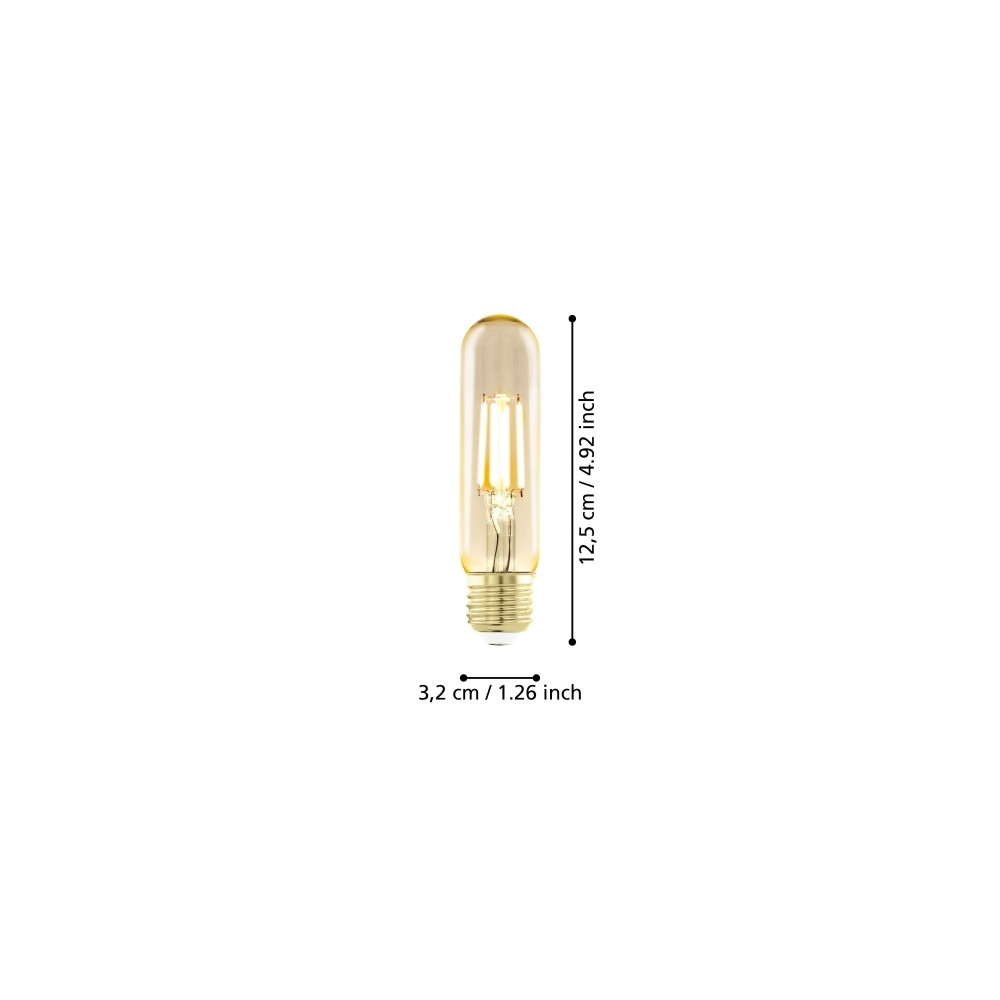 Produktbild för Eglo - LED-glödlampa med filament - form: T32 - E27 - 4 W - varmt vitt ljus - 1700 K