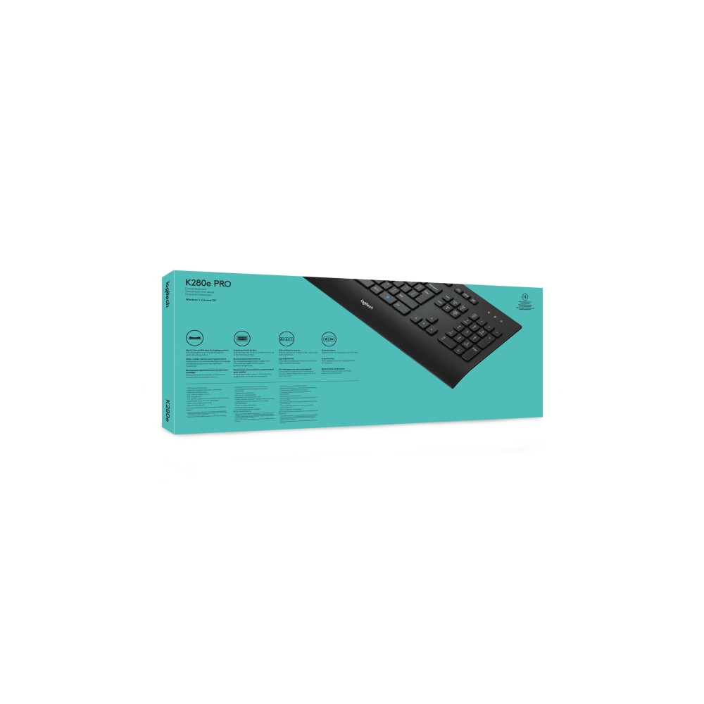 Produktbild för Logitech Corded K280e - tangentbord - USA, internationellt Inmatningsenhet