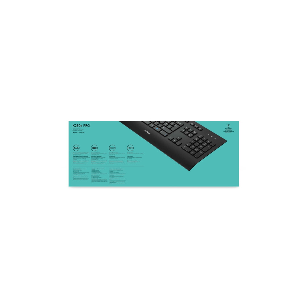 Produktbild för Logitech Corded K280e - tangentbord - USA, internationellt Inmatningsenhet