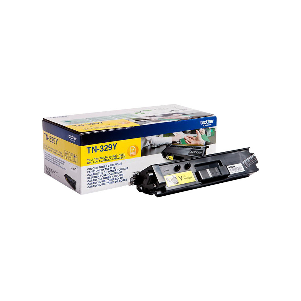 Produktbild för Brother TN329Y - gul - original - tonerkassett