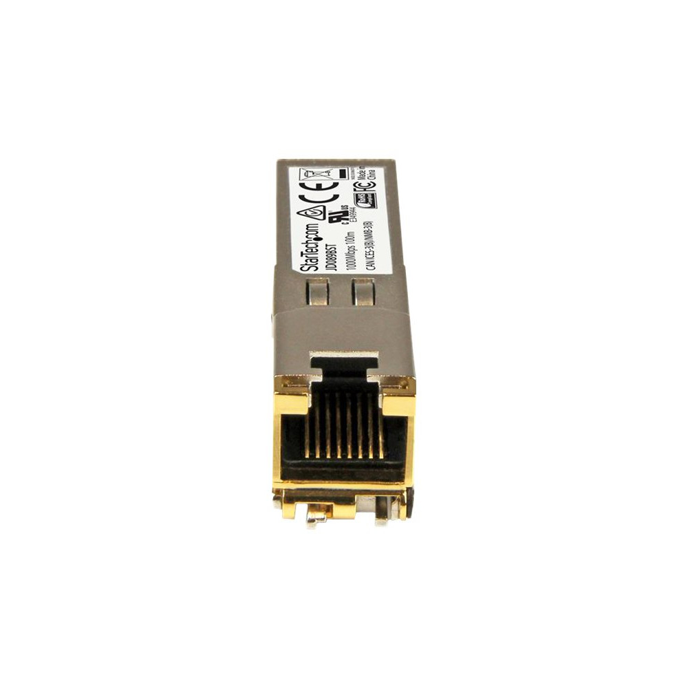 Produktbild för Startech HPE JD089B Compatible SFP Module, 1000BASE-T, SFP to RJ45 Cat6/Cat5e, 1GE Gigabit Ethernet SFP, RJ-45 (Copper) 100m, HPE 5820AF, 12500, 5500, 1Gbps Mini GBIC Transceiver SFP - Lifetime Warranty (JD089BST) - SFP-sändar/mottagarmodul (mini-GBIC) - 