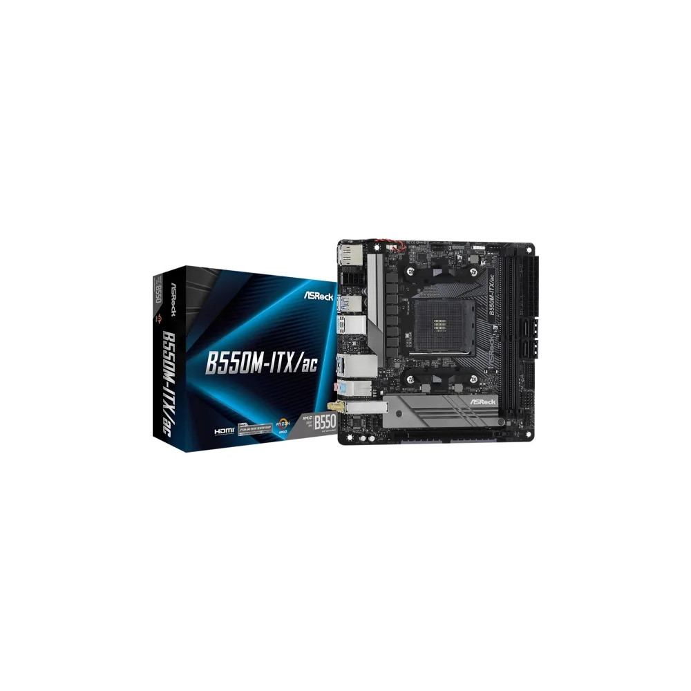 Produktbild för ASRock B550M-ITX/ac - moderkort - mini ITX - Socket AM4 - AMD B550