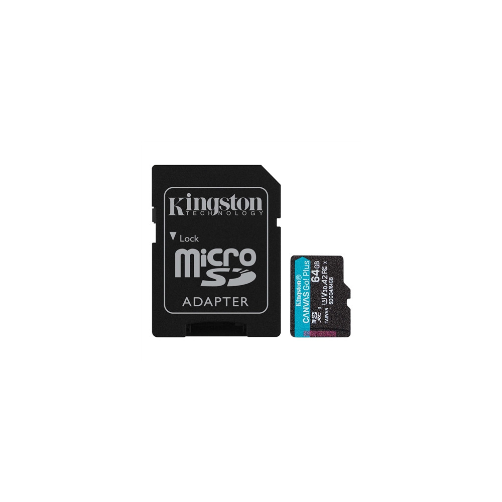 Produktbild för Kingston Canvas Go! Plus - flash-minneskort - 64 GB - mikroSDXC UHS-I