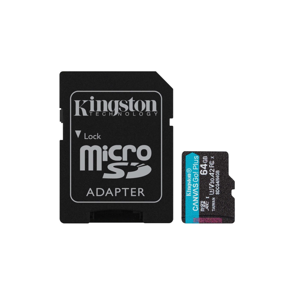 Produktbild för Kingston Canvas Go! Plus - flash-minneskort - 64 GB - mikroSDXC UHS-I