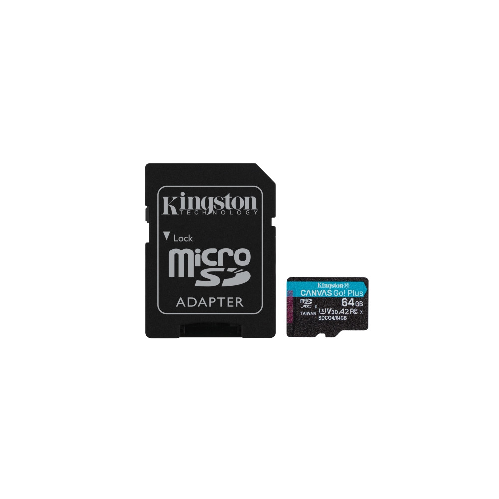 Produktbild för Kingston Canvas Go! Plus - flash-minneskort - 64 GB - mikroSDXC UHS-I
