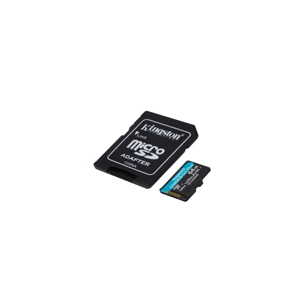 Produktbild för Kingston Canvas Go! Plus - flash-minneskort - 64 GB - mikroSDXC UHS-I