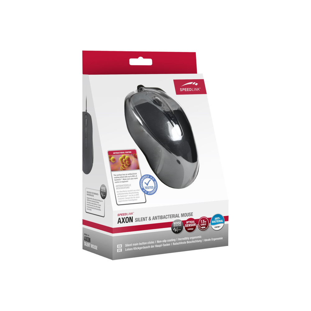 Produktbild för SPEEDLINK AXON Silent & Antibacterial - mus - USB - svart