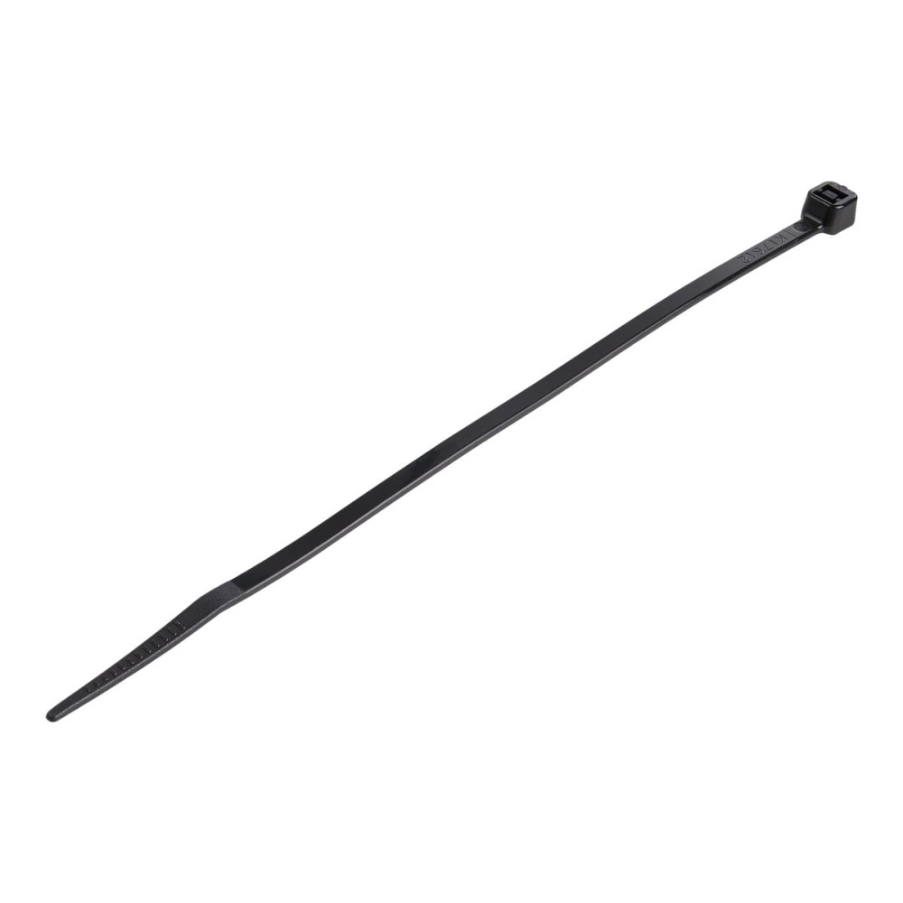 Produktbild för StarTech.com 15cm kabelkopplingar - 3mm bred, 39mm buntdiameter, 18kg draghållfasthet, självlåsande spärrband för nylon med böjd spets, 94 V-2/UL listad, 1000-pack - svart - kabelsamlare - TAA-kompatibel