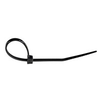 Produktbild för StarTech.com 15cm kabelkopplingar - 3mm bred, 39mm buntdiameter, 18kg draghållfasthet, självlåsande spärrband för nylon med böjd spets, 94 V-2/UL listad, 1000-pack - svart - kabelsamlare - TAA-kompatibel