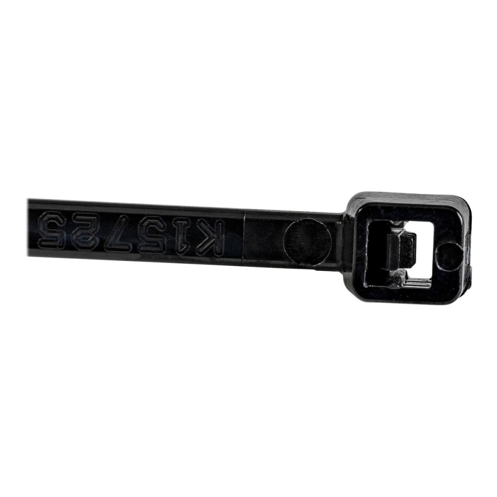 Produktbild för StarTech.com 15cm kabelkopplingar - 3mm bred, 39mm buntdiameter, 18kg draghållfasthet, självlåsande spärrband för nylon med böjd spets, 94 V-2/UL listad, 1000-pack - svart - kabelsamlare - TAA-kompatibel