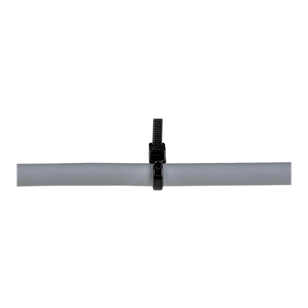 Produktbild för StarTech.com 15cm kabelkopplingar - 3mm bred, 39mm buntdiameter, 18kg draghållfasthet, självlåsande spärrband för nylon med böjd spets, 94 V-2/UL listad, 1000-pack - svart - kabelsamlare - TAA-kompatibel