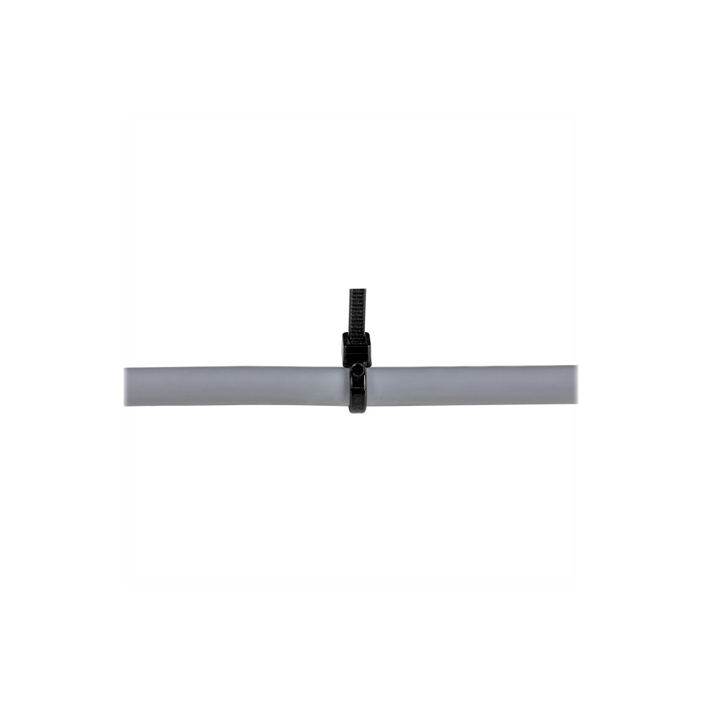 Produktbild för StarTech.com 15cm kabelkopplingar - 3mm bred, 39mm buntdiameter, 18kg draghållfasthet, självlåsande spärrband för nylon med böjd spets, 94 V-2/UL listad, 1000-pack - svart - kabelsamlare - TAA-kompatibel