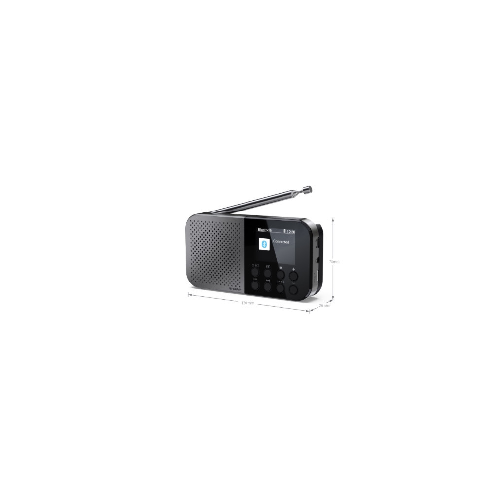 Produktbild för Sharp DR-P520, Personal, Digital, DAB, DAB+, FM, AAC, 5,08 (Öppnad)