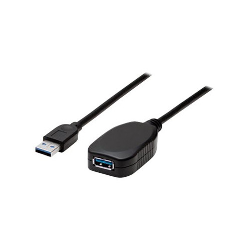 Manhattan Manhattan USB-A to USB-A Extension Cable, 5m, Male to Female, Active, 5 Gbps (USB 3.2 Gen1 aka USB 3.0), Built In Repeater, SuperSpeed USB, Black, Three Year Warranty, Blister - USB-förlängningskabel - USB typ A till USB typ A - 5 m