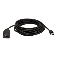 Produktbild för Manhattan USB-A to USB-A Extension Cable, 5m, Male to Female, Active, 5 Gbps (USB 3.2 Gen1 aka USB 3.0), Built In Repeater, SuperSpeed USB, Black, Three Year Warranty, Blister - USB-förlängningskabel - USB typ A till USB typ A - 5 m