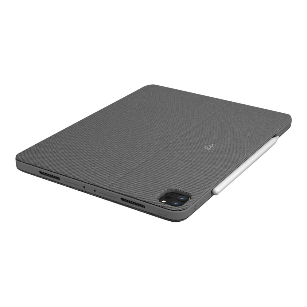 Produktbild för Logitech Combo Touch - tangentbord och foliefodral - med pekdyna - QWERTY - hela norden - oxford-grå Inmatningsenhet