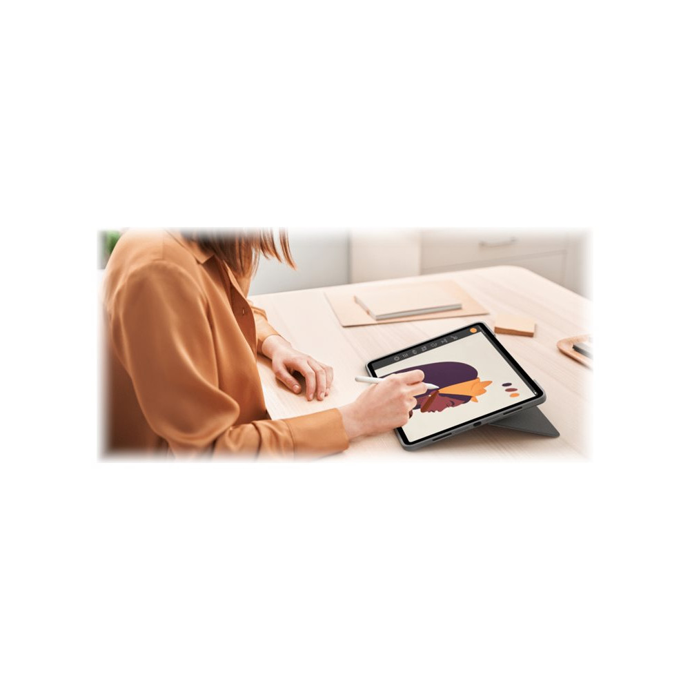 Produktbild för Logitech Combo Touch - tangentbord och foliefodral - med pekdyna - QWERTY - hela norden - oxford-grå Inmatningsenhet