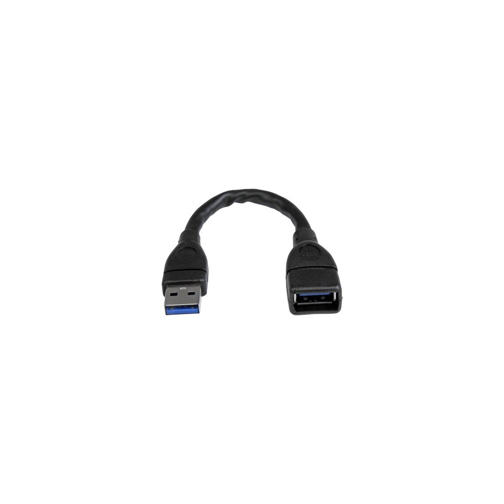 Produktbild för StarTech.com USB 3.0 A-till-A förlängningskabel – 15 cm, svart - USB-förlängningskabel - USB typ A till USB typ A - 15.2 cm