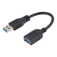 Produktbild för StarTech.com USB 3.0 A-till-A förlängningskabel – 15 cm, svart - USB-förlängningskabel - USB typ A till USB typ A - 15.2 cm