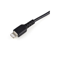 Produktbild för Startech 30cm tålig, svart USB-A till Blixtkabel