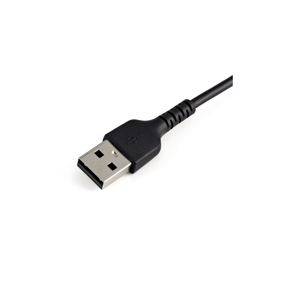Produktbild för Startech 30cm tålig, svart USB-A till Blixtkabel