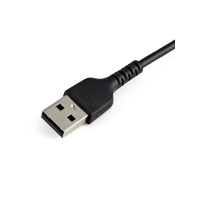 Produktbild för Startech 30cm tålig, svart USB-A till Blixtkabel