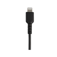 Produktbild för Startech 30cm tålig, svart USB-A till Blixtkabel