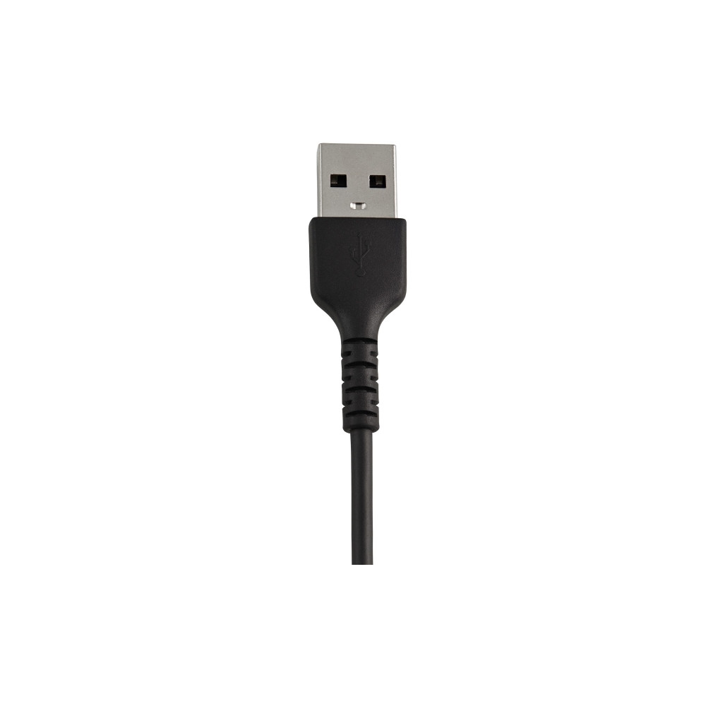 Produktbild för Startech 30cm tålig, svart USB-A till Blixtkabel