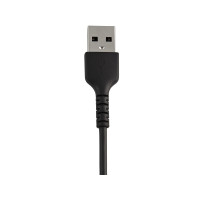 Produktbild för Startech 30cm tålig, svart USB-A till Blixtkabel