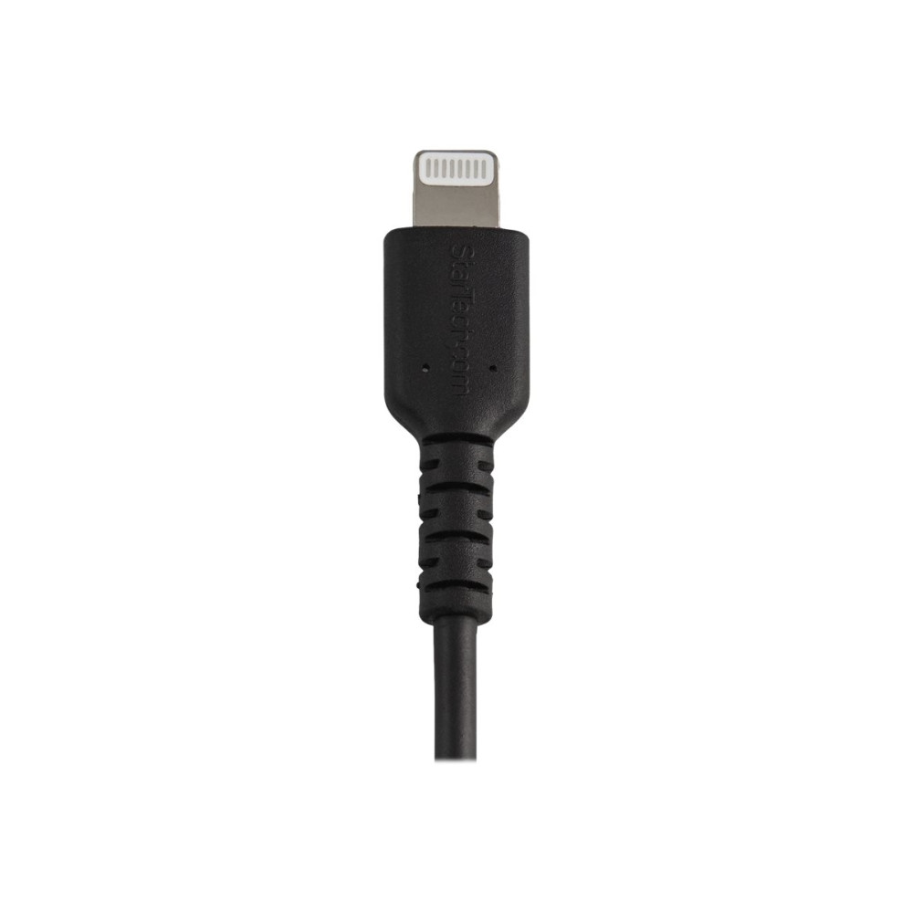Produktbild för Startech 30cm tålig, svart USB-A till Blixtkabel