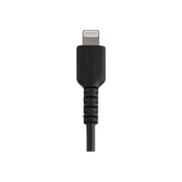 Produktbild för Startech 30cm tålig, svart USB-A till Blixtkabel